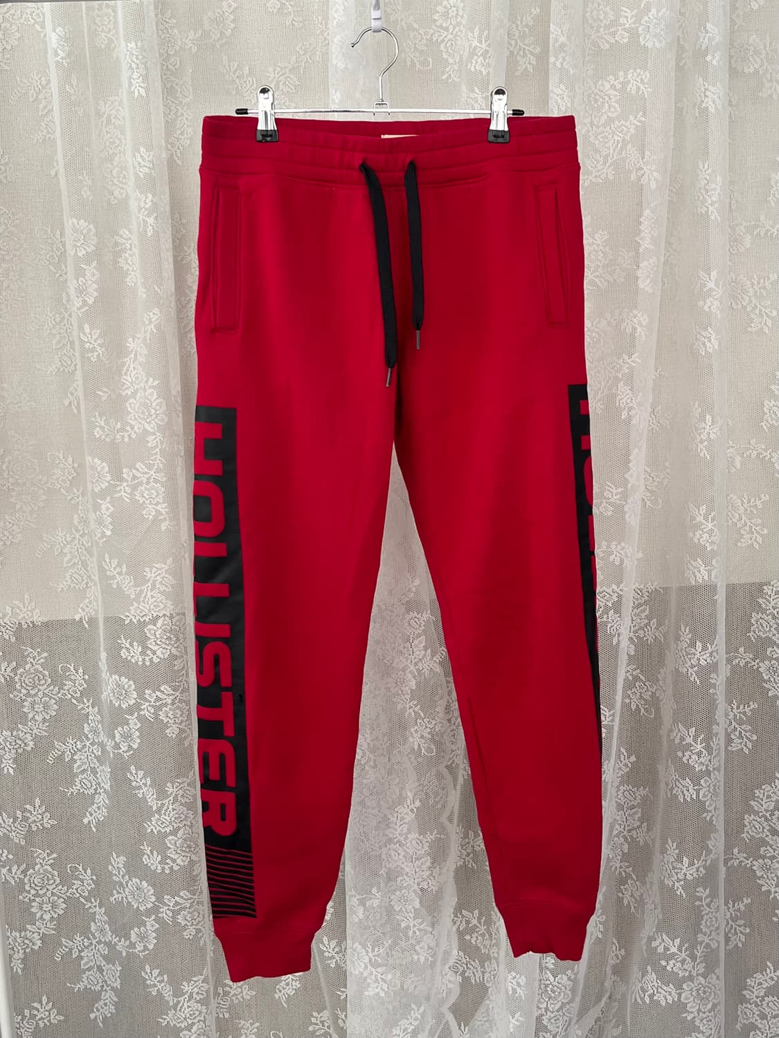 S) 홀리스터 기모 조거 팬츠 레드 상품이미지1