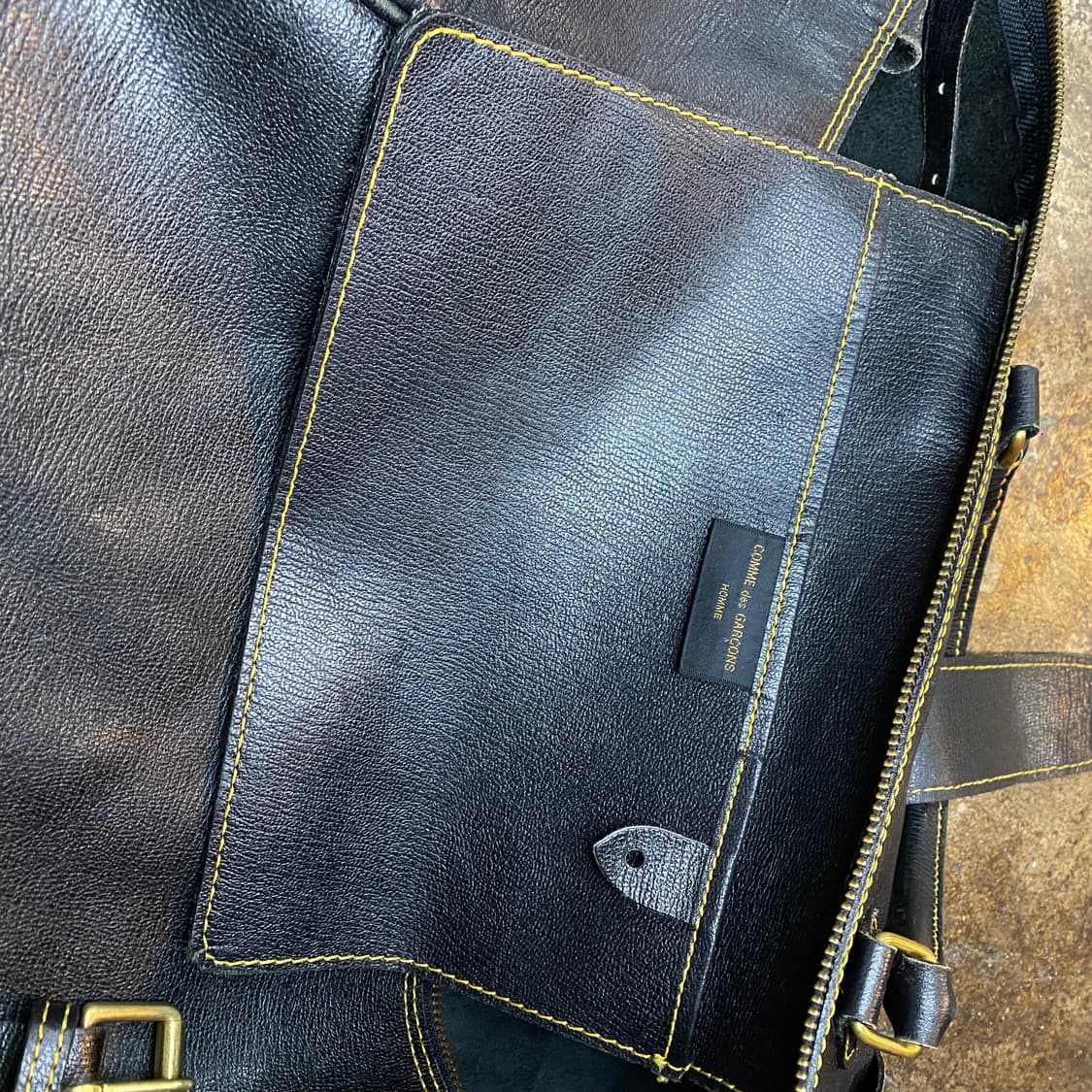 80s 꼼데가르송 가죽 보스턴 백 상품이미지8