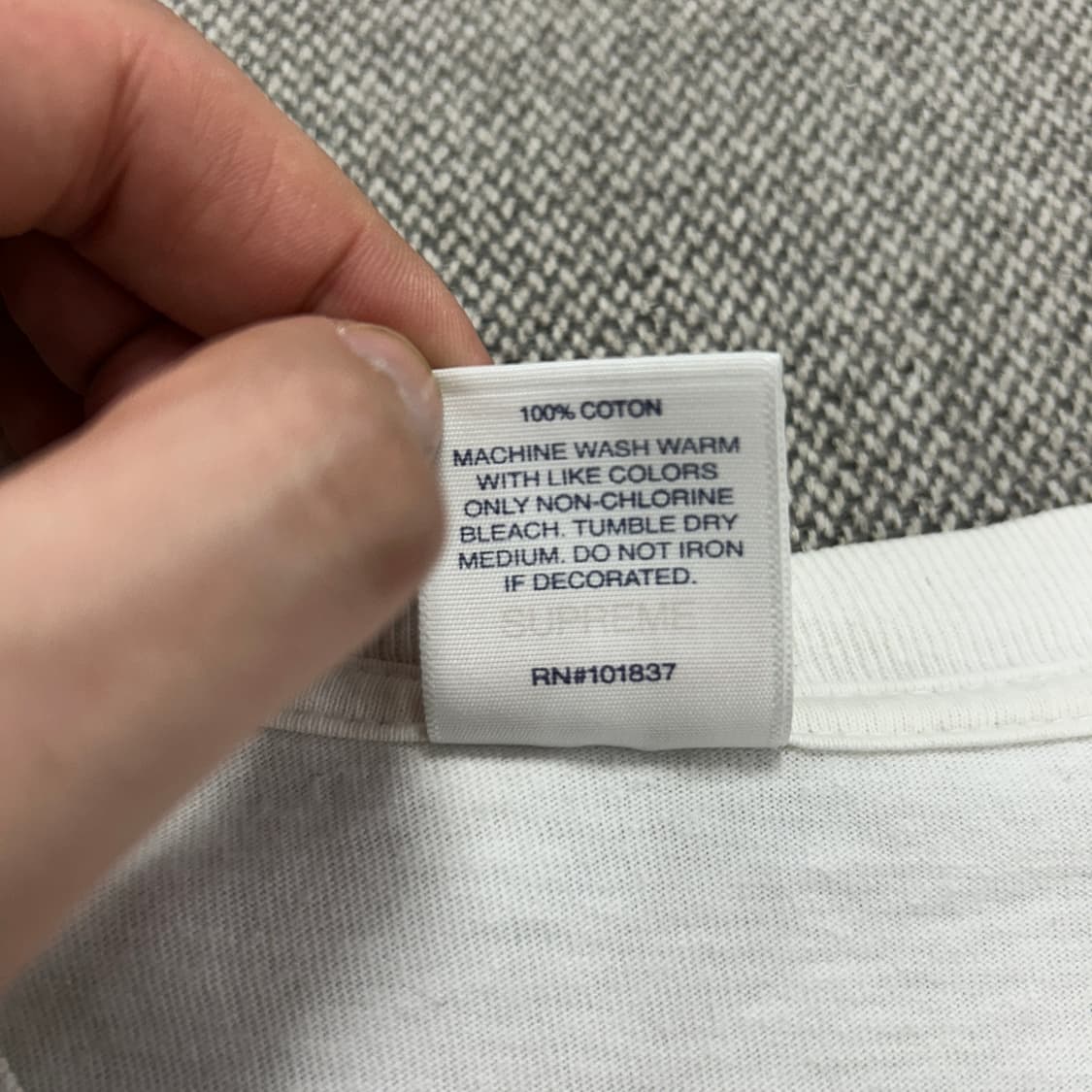 슈프림 워닝 화이트 반팔(L) 상품이미지3