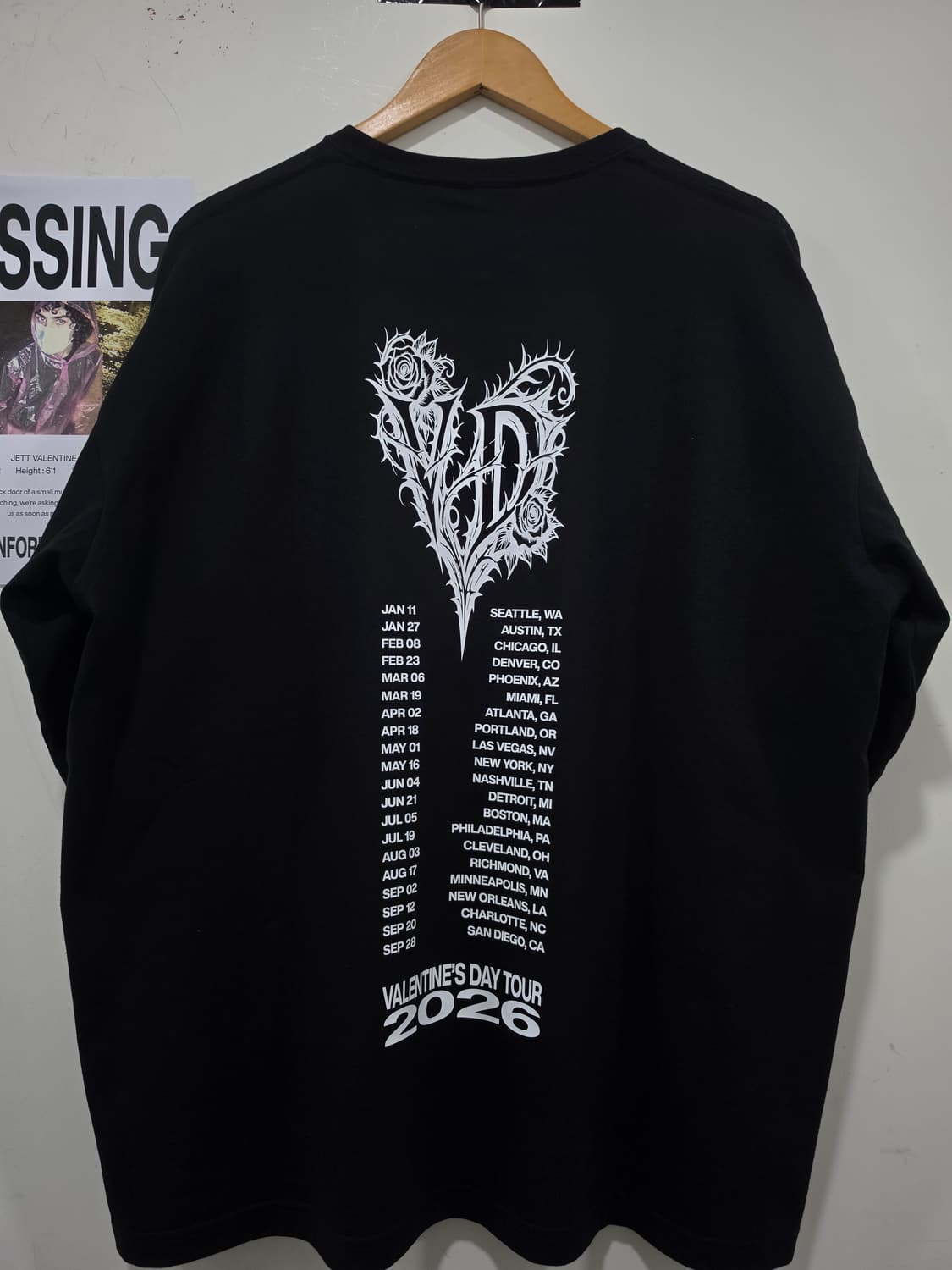JETT VALENTINE 2026 Tour 반팔 XL 상품이미지5