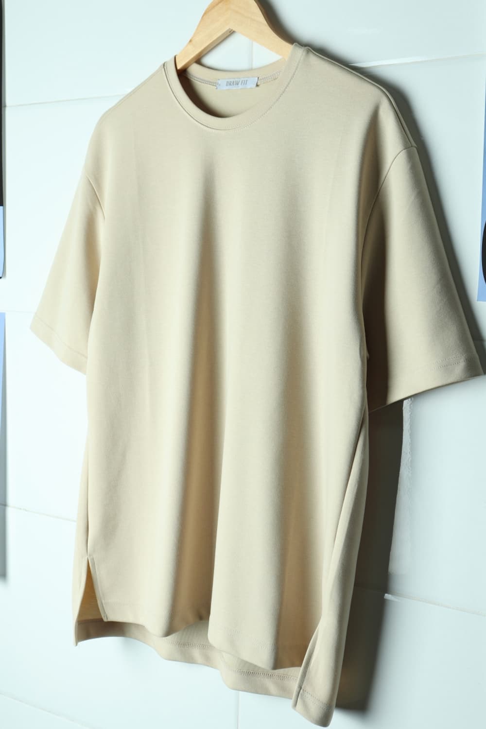 (L-2XL) 드로우핏 반팔 티셔츠 박시 기능성 시원 부들-H32924 상품이미지1