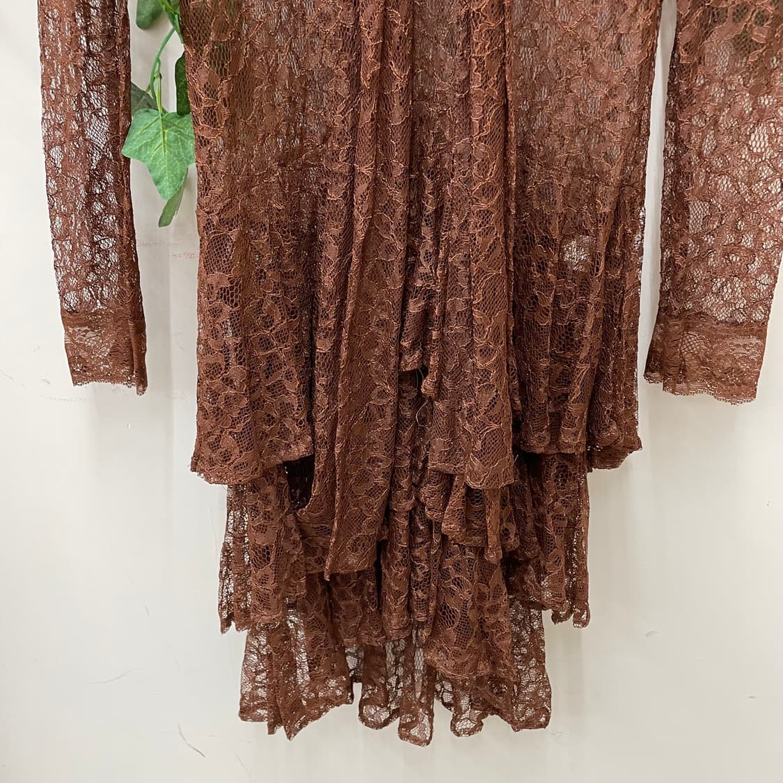 브라운 풀 레이스 레이어드용 원피스  상품이미지3