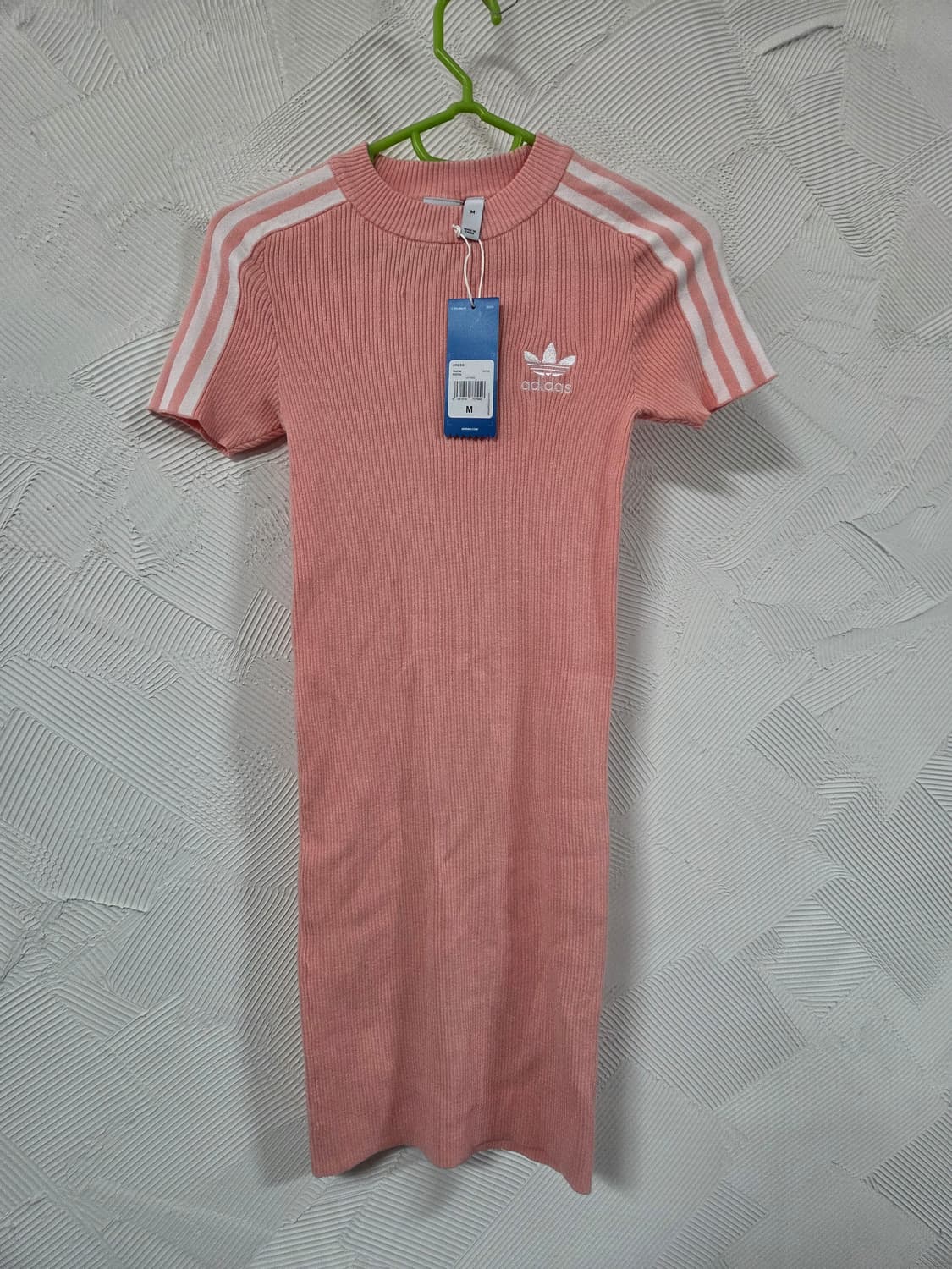 새상품 아디다스 삼선 핑크 립 반팔 원피스 상품이미지2