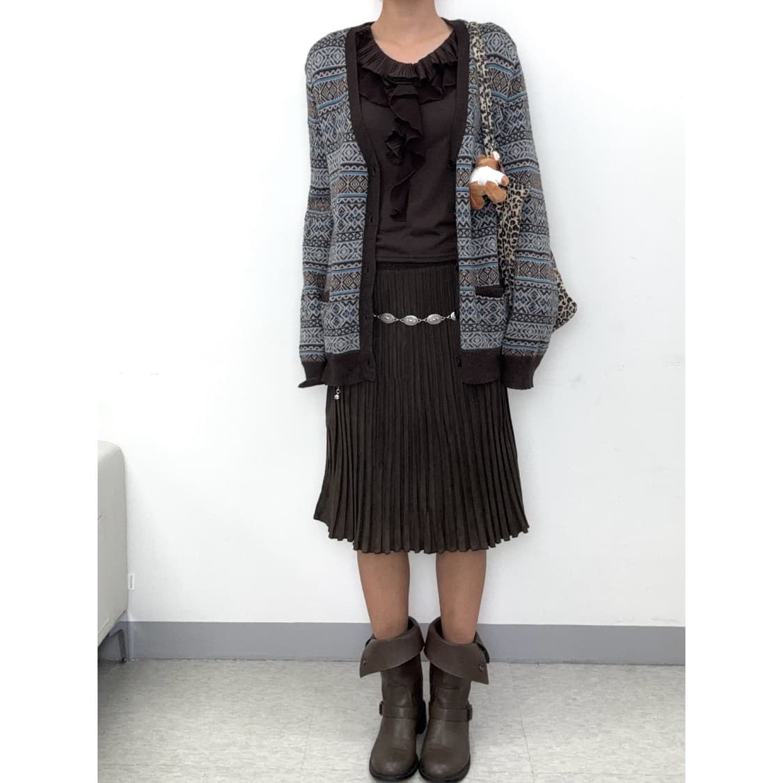 빈티지 브라운 프릴 롱슬리브 상품이미지7