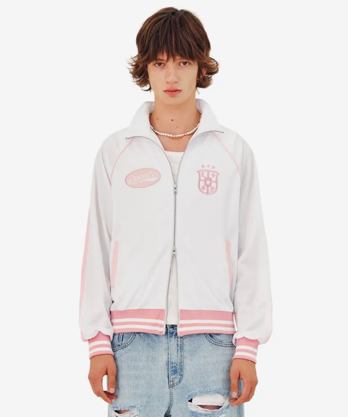 LECYTO Varsity Tracktop_WHITE 상품이미지1