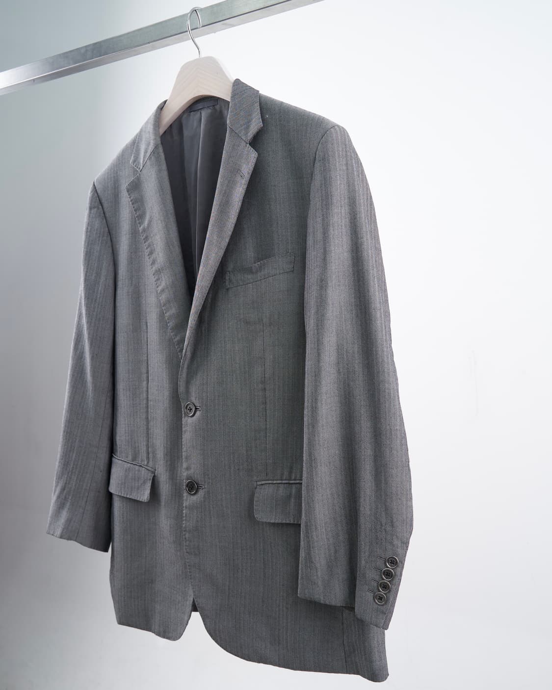 Burberry 런던라벨 울 투버튼 그레이 자켓 상품이미지3