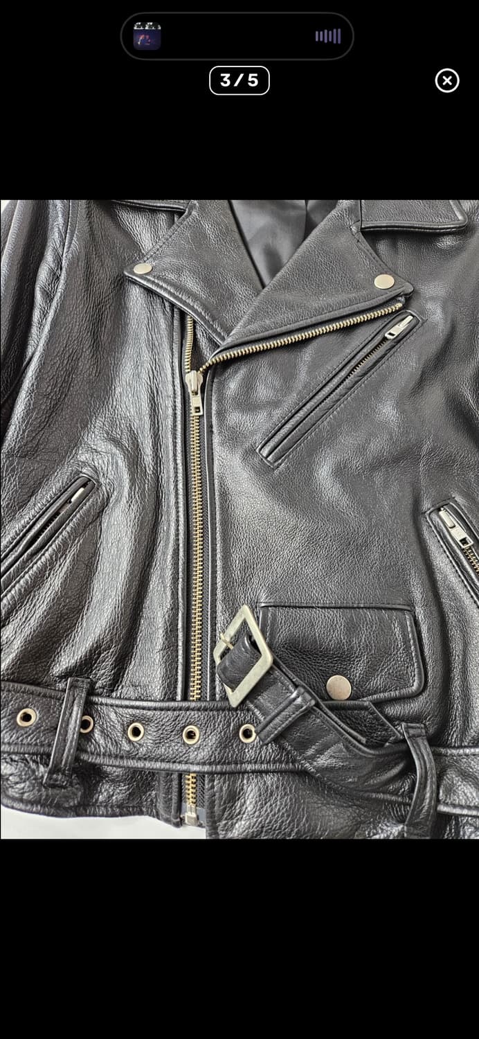 릭오웬스 맛) WO 일본 소가죽 리얼레더 라이더 바이커자켓 J 상품이미지3