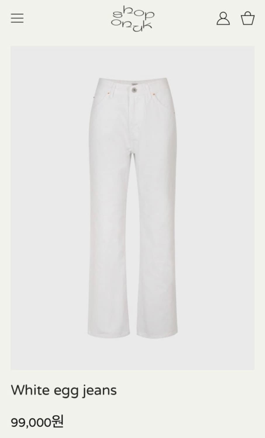 샵오눅 white egg jeans 화이트팬츠 시시아사우르스 상품이미지8