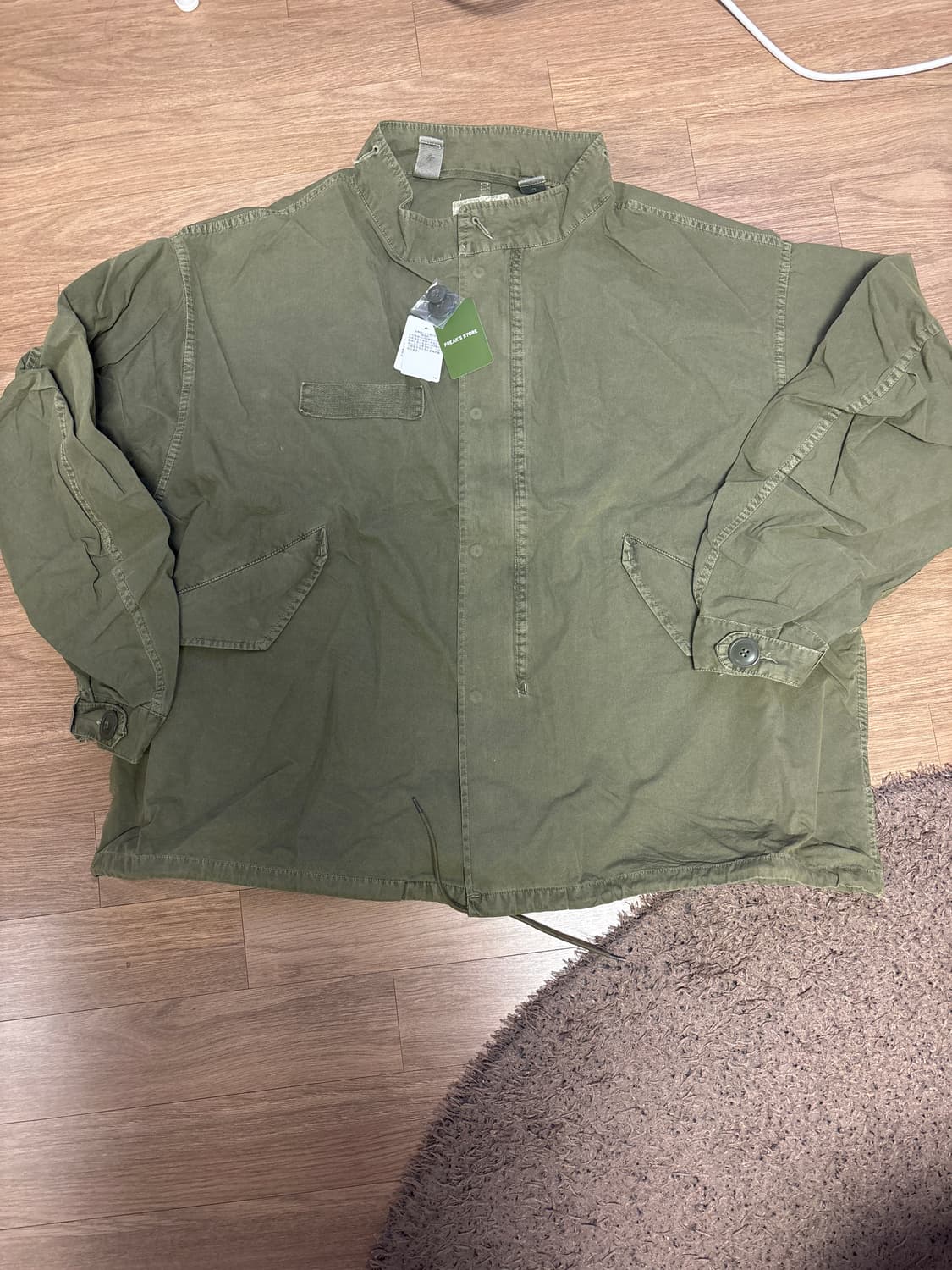 프릭스 스토어 페이드 가공 M-65 숏 모즈 코트 라이너 세트 올리브 상품이미지1