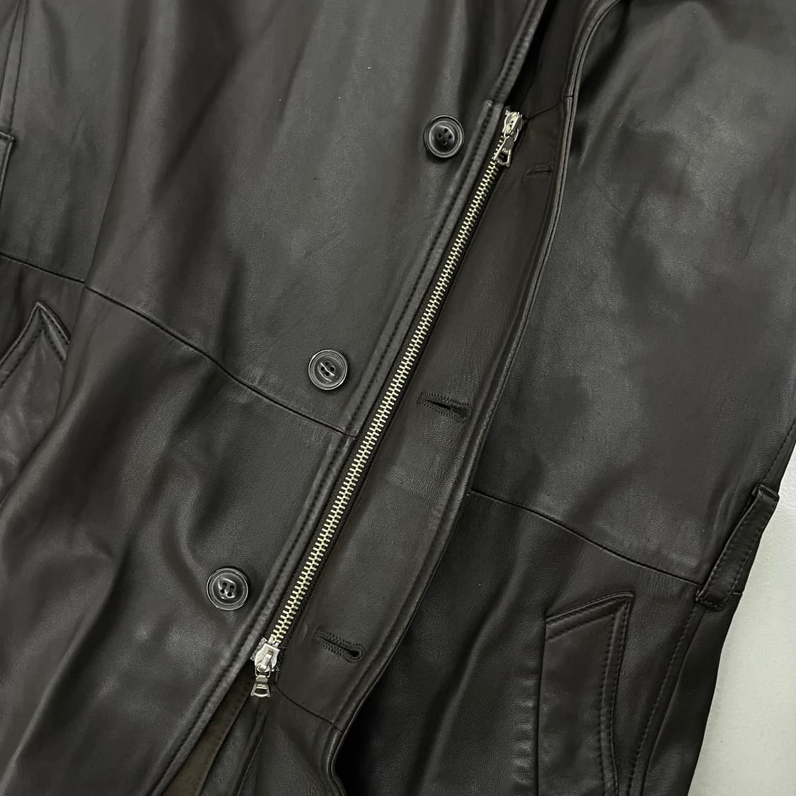 케네스콜 리얼레더 양가죽 이태리 생산 가죽 코트 상품이미지5