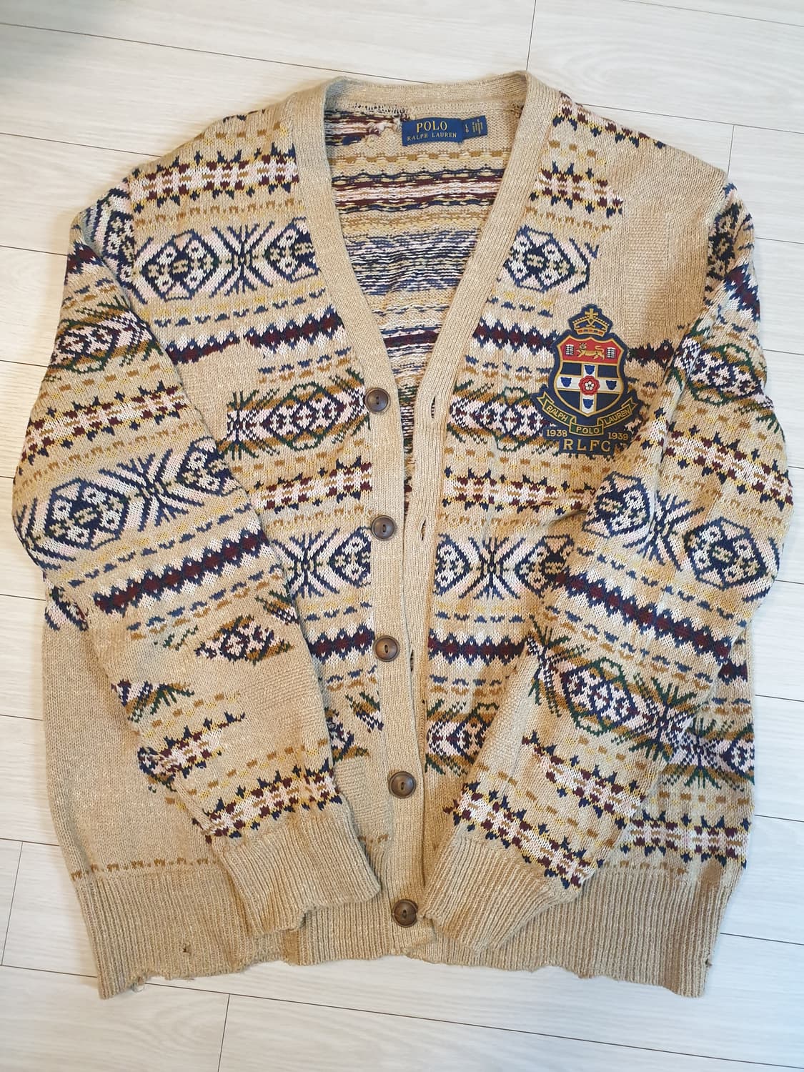 폴로 랄프로렌 페어아일 와펜 디스트로이드 
가디건 L 상품이미지1