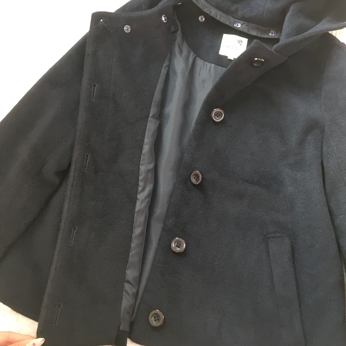 earth music 얼스뮤직/ 후드숏코트 반코트 해린코트 모리걸숏코트 상품이미지8