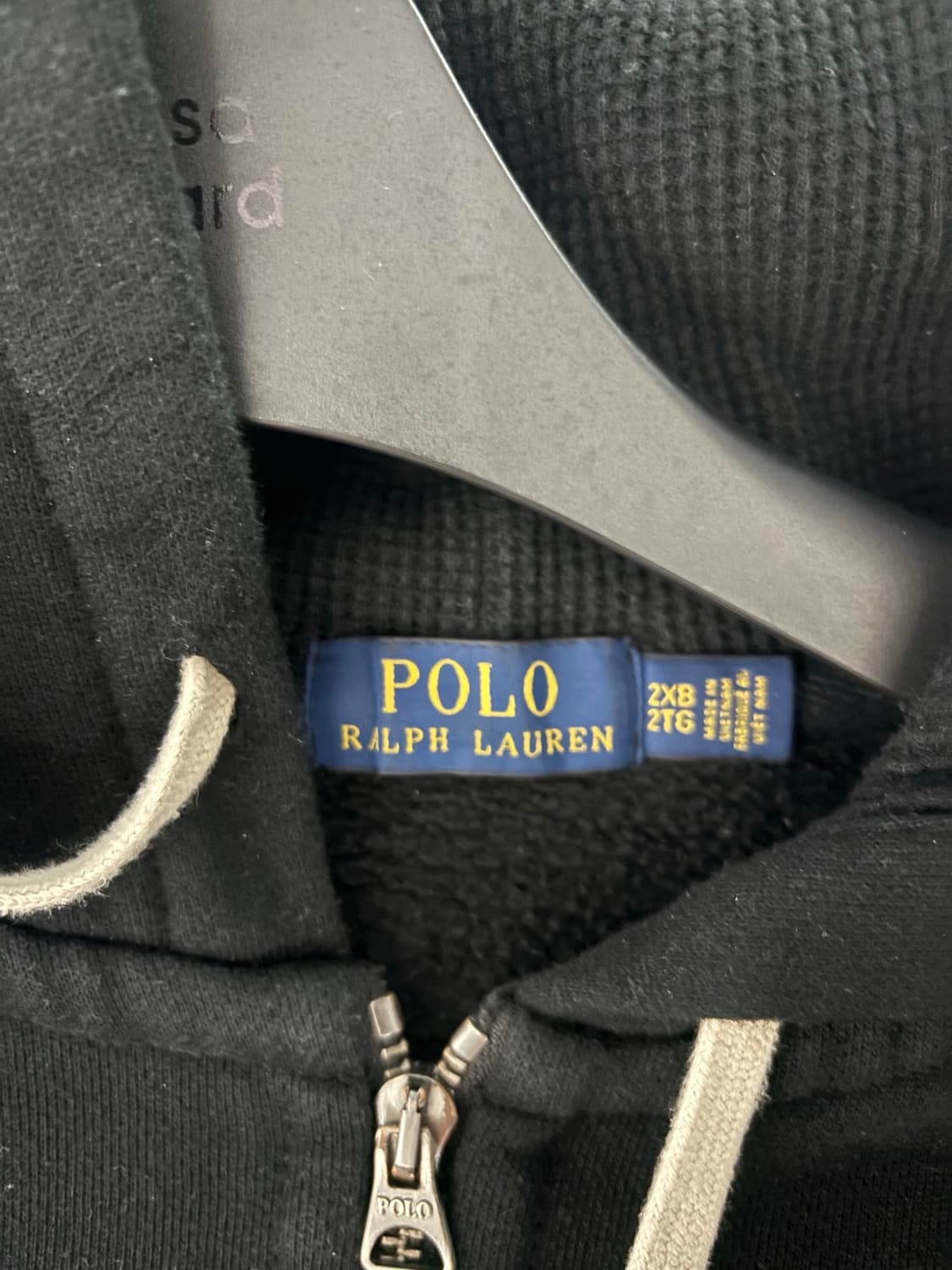 [XL-2XL] 폴로 빈티지 후드 집업 블랙 상품이미지2