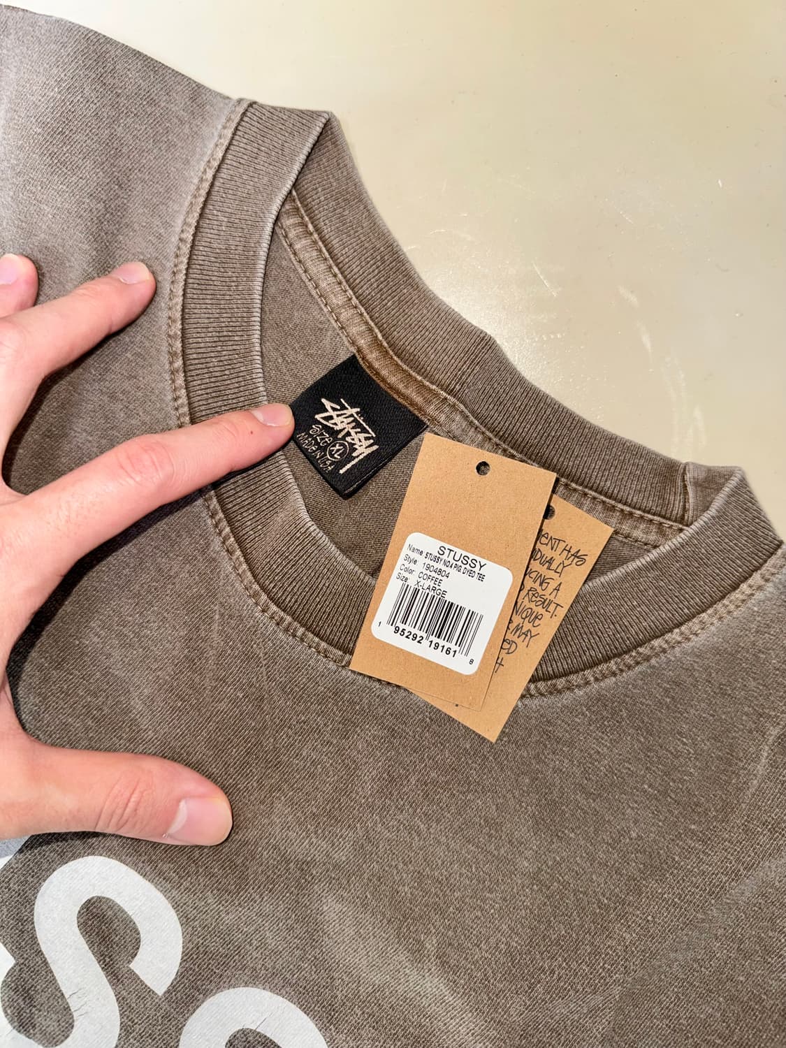 [정품택, 봉투] 스투시 STUSSY N4 fig dyed 반팔 XL 상품이미지3