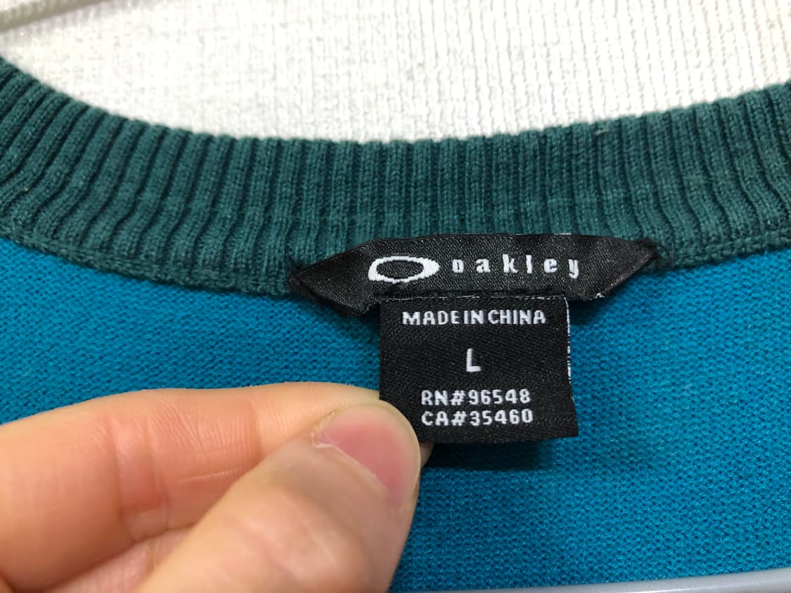 Oakley 오클리 골프 여성 브이넥 니트 베스트 조끼 L _ 블루그린 상품이미지7