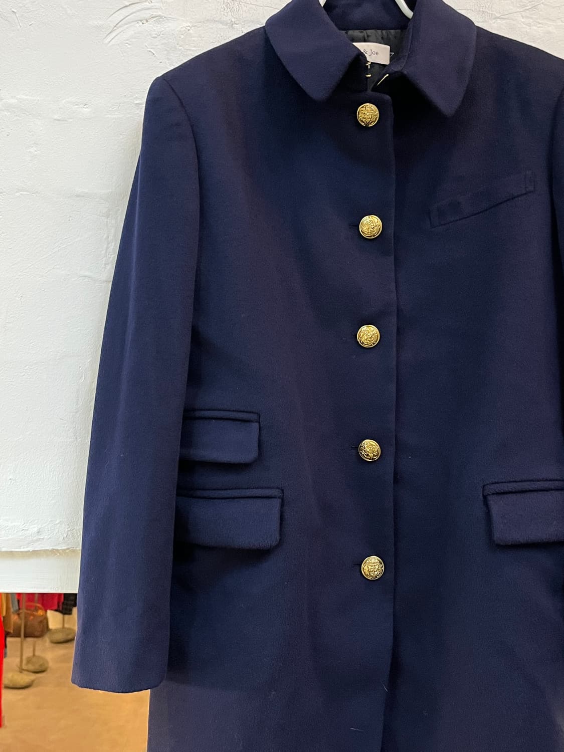 Paul&Joe 금장 네이비 울 캐시미어 코트 42 상품이미지3