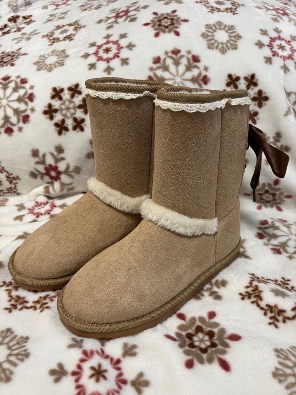 엑시즈팜 리본 라떼갸루 퍼부츠 상품이미지2