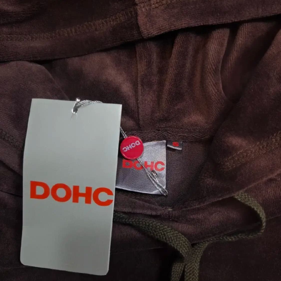 [새상품] Y2K DOHC 스몰로고 벨벳 후드티 (S) 상품이미지4