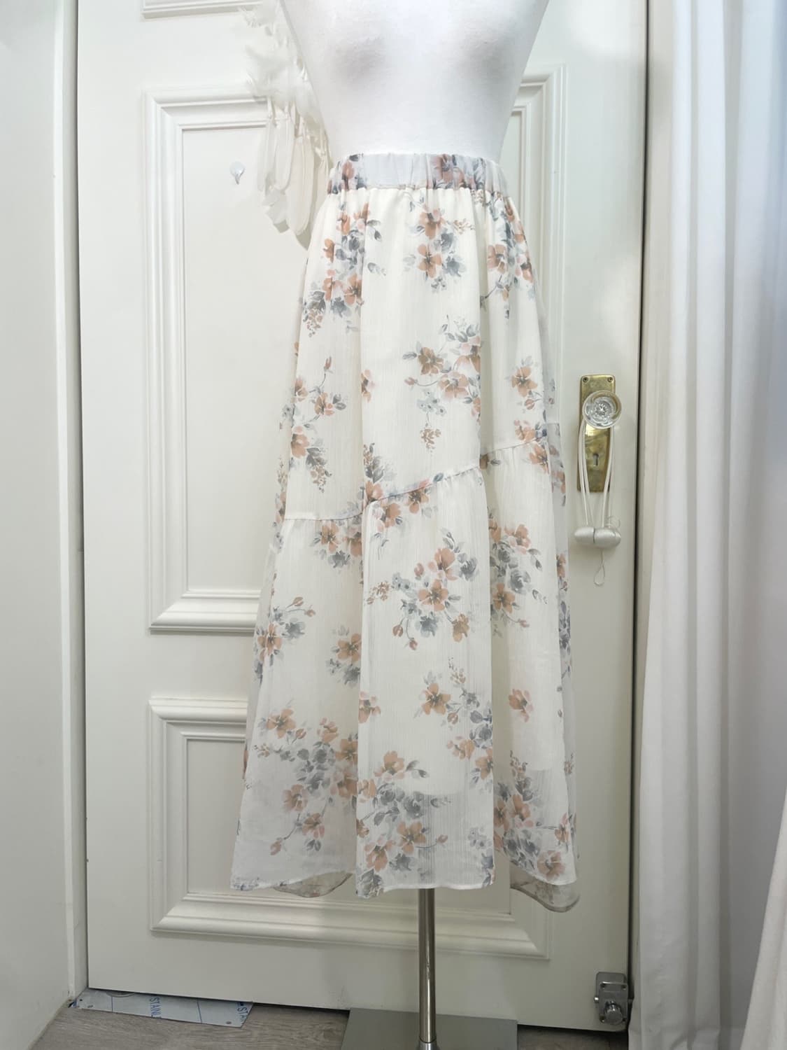 ivory watercolor flower banding long ski 상품이미지5