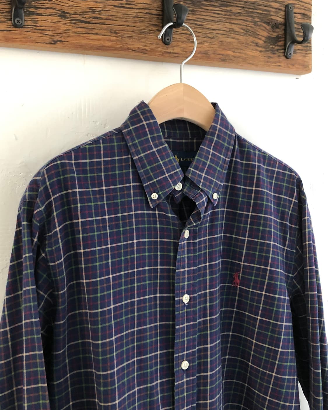Polo 폴로 랄프로렌 신형라벨 네이비 체크패턴 버튼다운 셔츠 상품이미지4