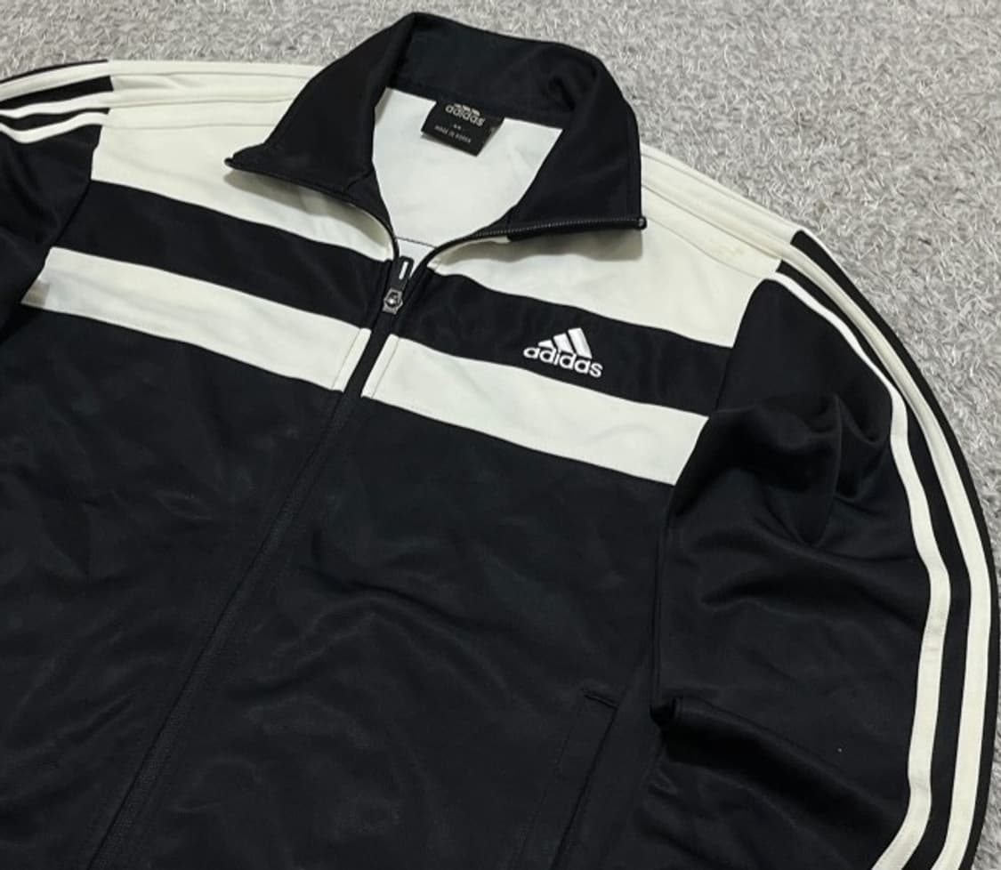 아디다스 블랙 검흰 트랙탑 져지집업 90~95 상품이미지2