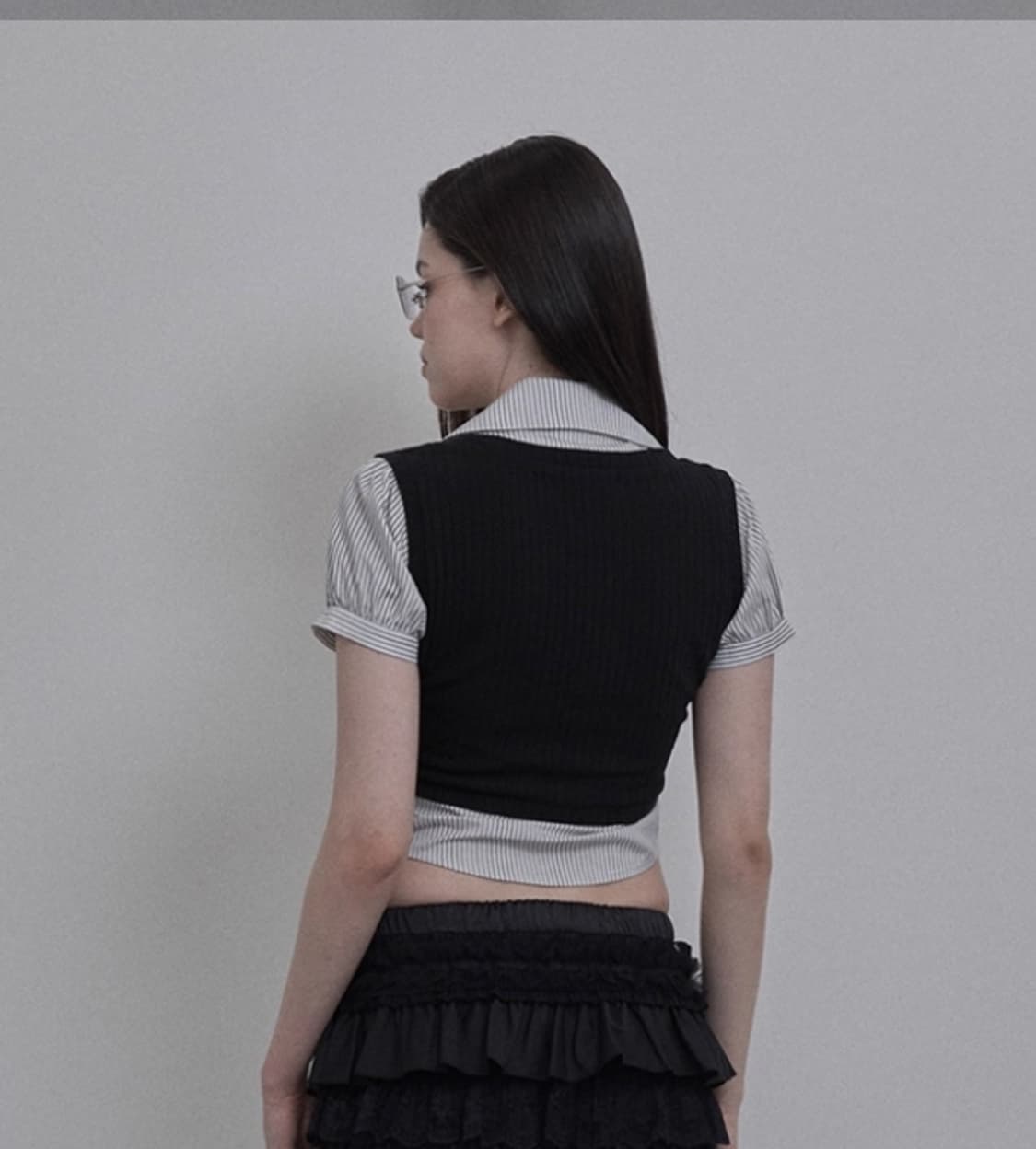 setup exe LAYERED GEEK SHIRT / BLACK 상품이미지2