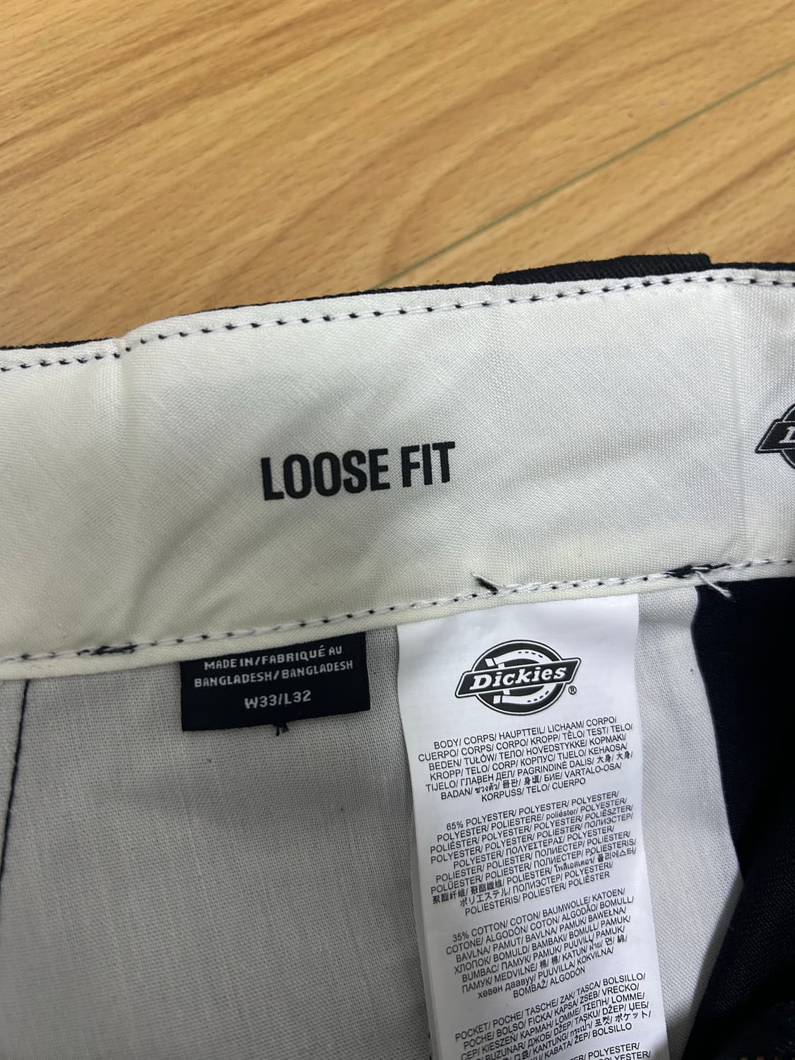 [33x32]디키즈 더블니 85283 루즈핏 워크팬츠 Black 상품이미지2