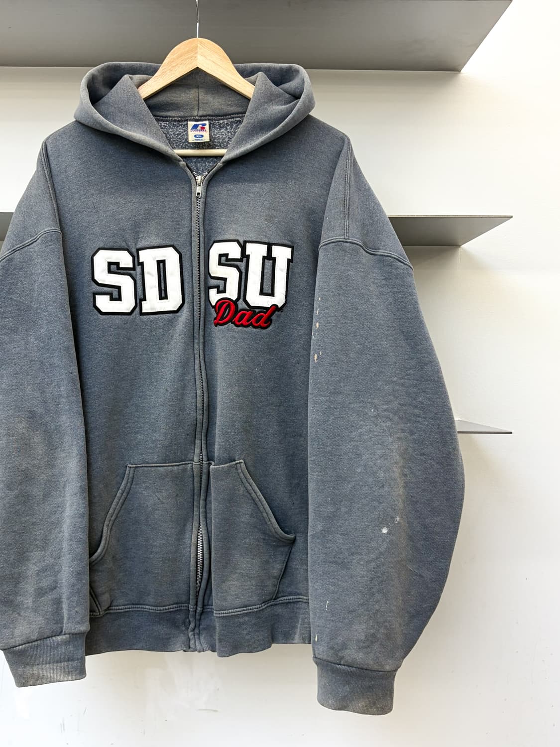 러셀 어슬레틱 90-00s SDSU D AD 페이드 후드집업 상품이미지2