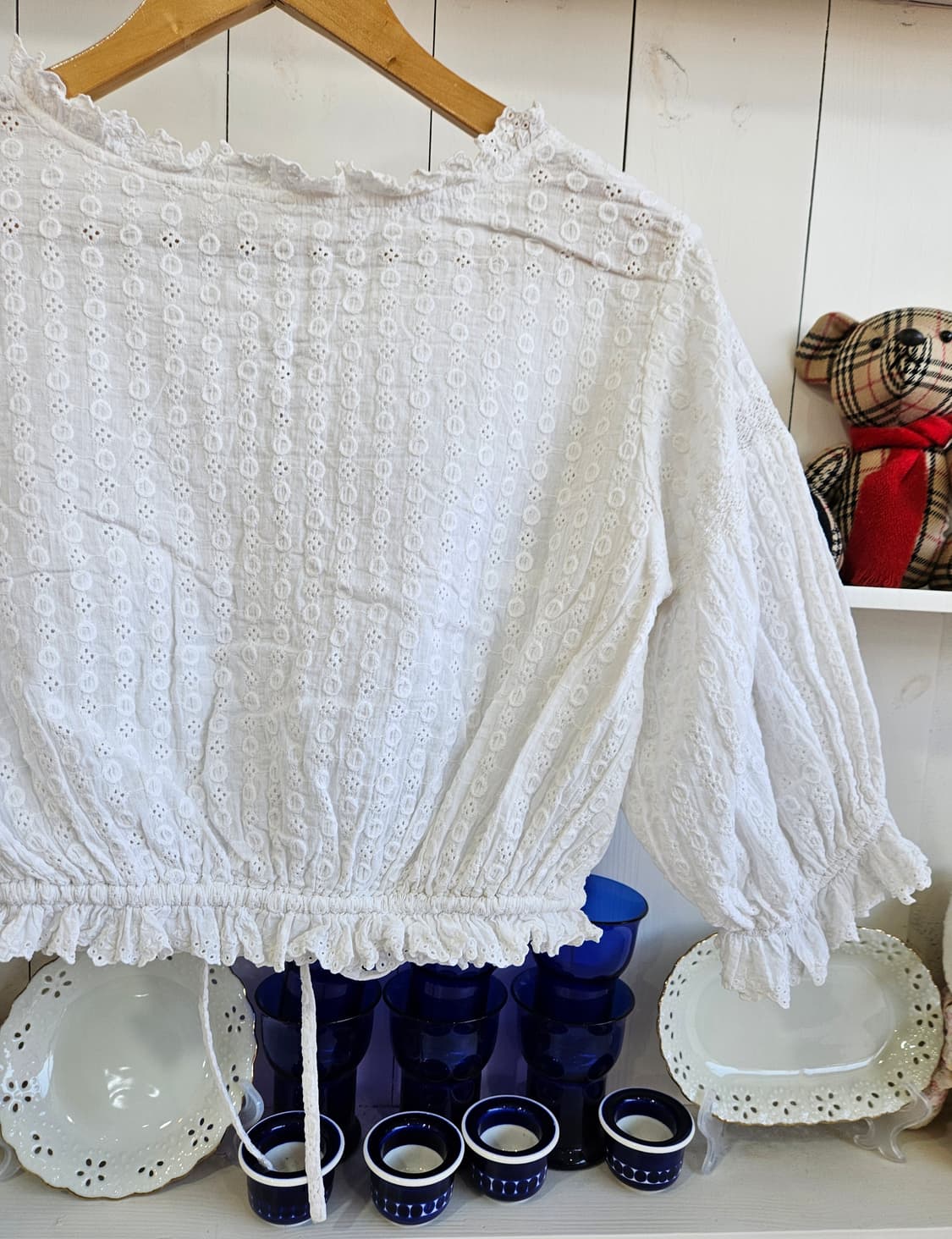 레이스 크롭 블라우스 상품이미지5