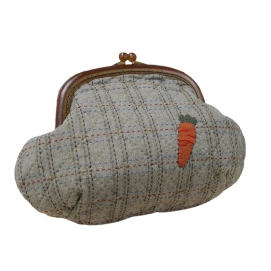 핸드메이드 당근 아플리케 고급 일제퀼트원단 미니 프레임백 파우치 퀼트백 상품이미지1