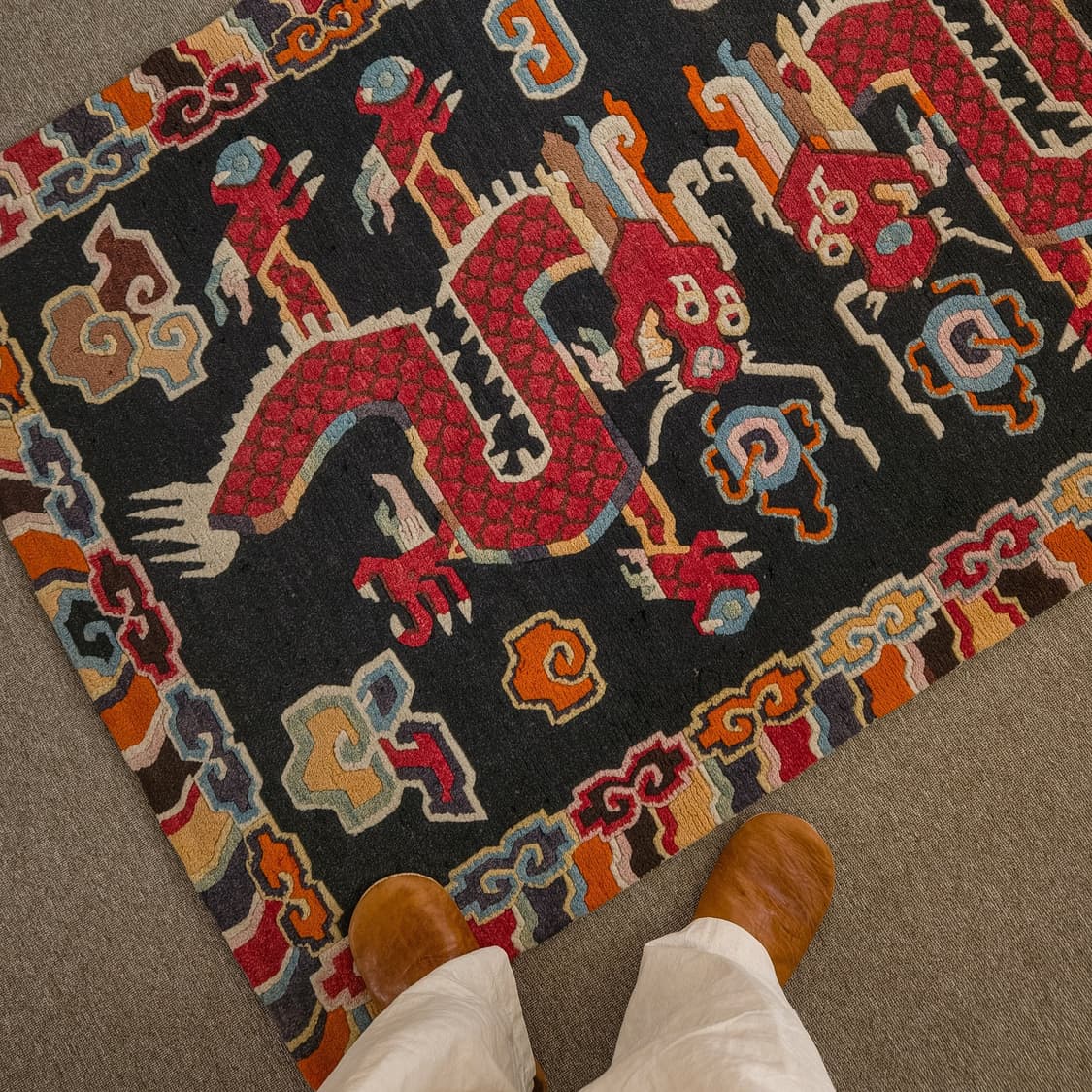 Tibetan Style Double Dragon Rug 상품이미지3