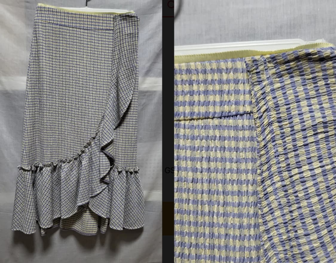 SJSJ 시어서커 연보라 미디 스커트 상품이미지2