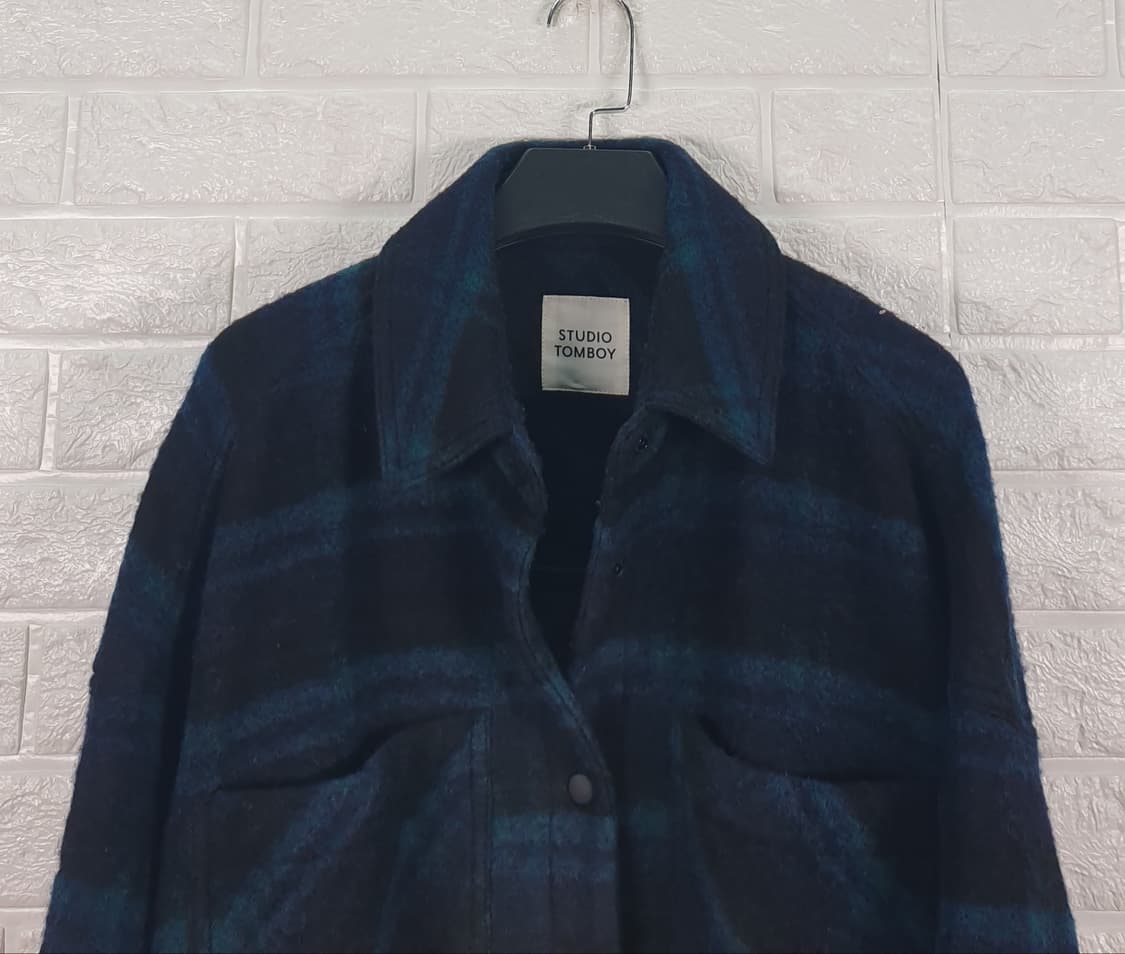 [F]스튜디오톰보이 오버핏 플란넬 셔츠 울 자켓 상품이미지3