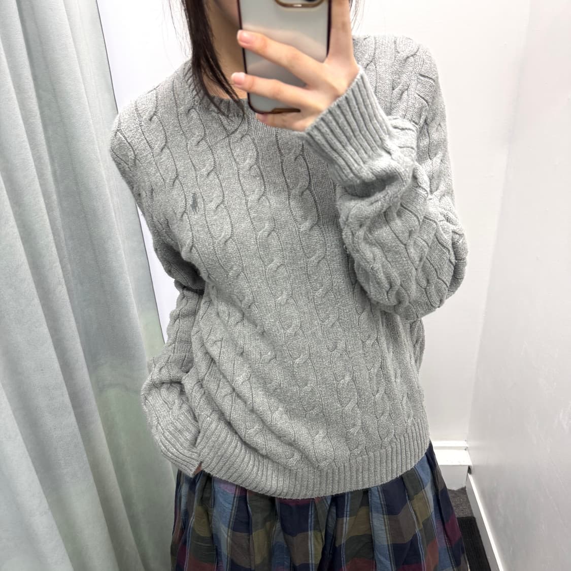 폴로 그레이 꽈베기 니트 상품이미지1