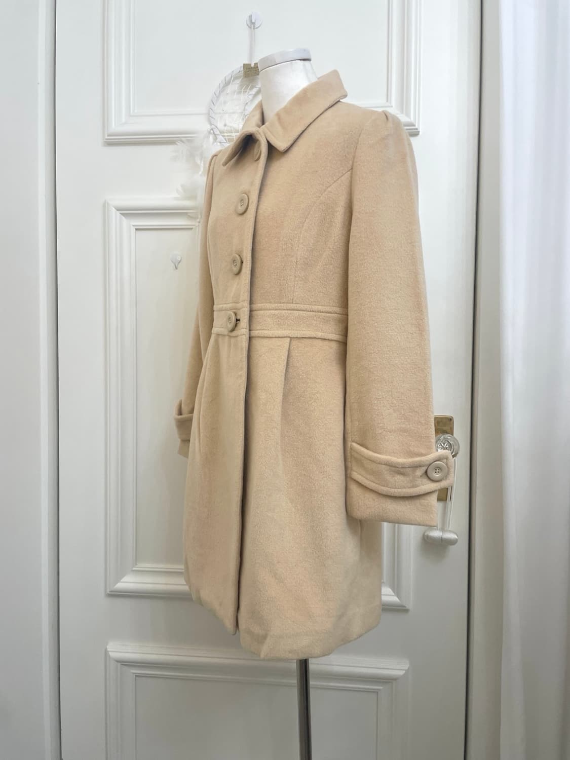 beige puff pleats lovely mori coat 상품이미지2
