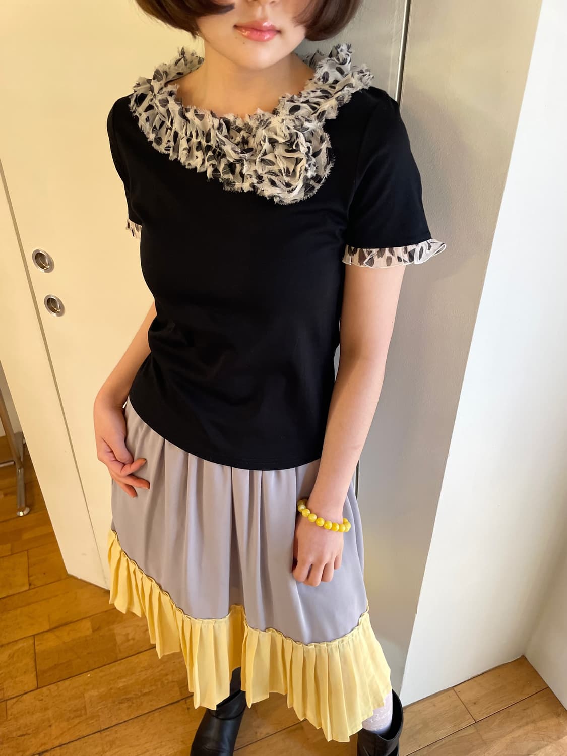 leopard frill sleeve 상품이미지4