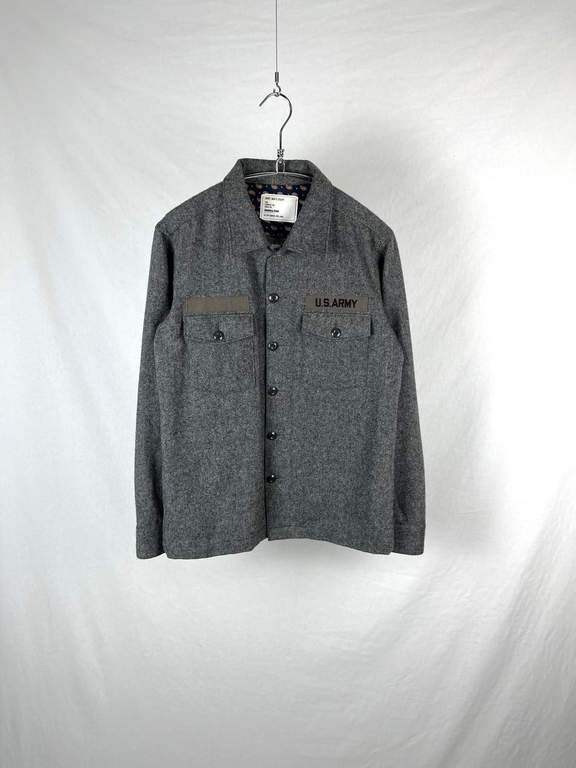 United Arrows 밀리터리 울혼방 셔츠  상품이미지1