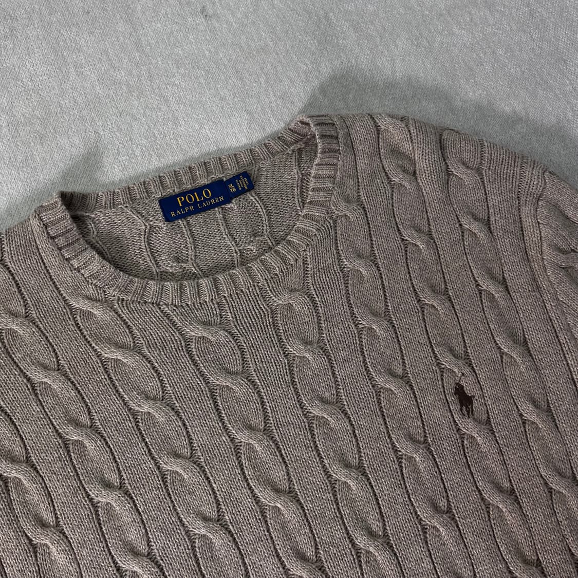 105 폴로랄프로렌 코튼 꽈배기 베이지 니트 상품이미지2