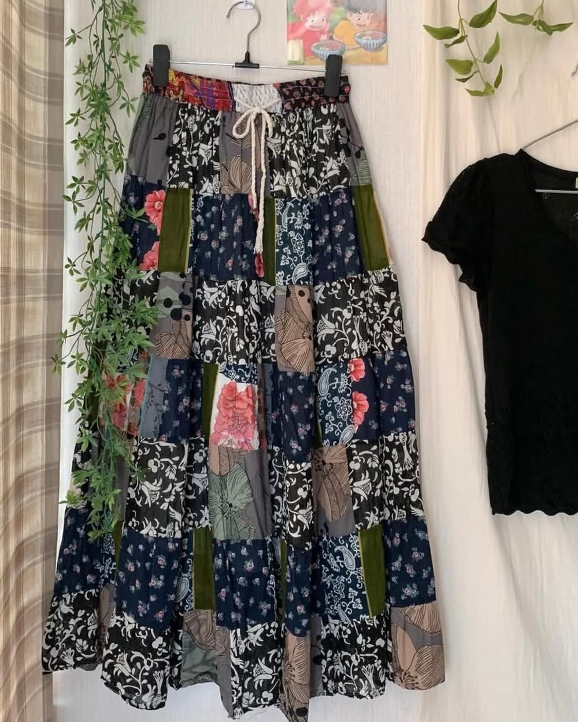 히피 패치 롱스커트 상품이미지1