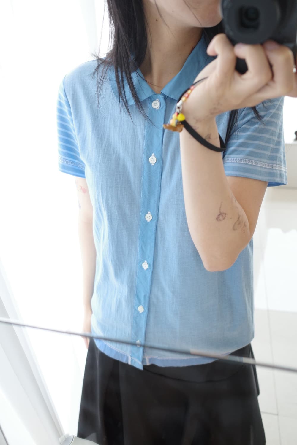 Stripe docking blouse 상품이미지3