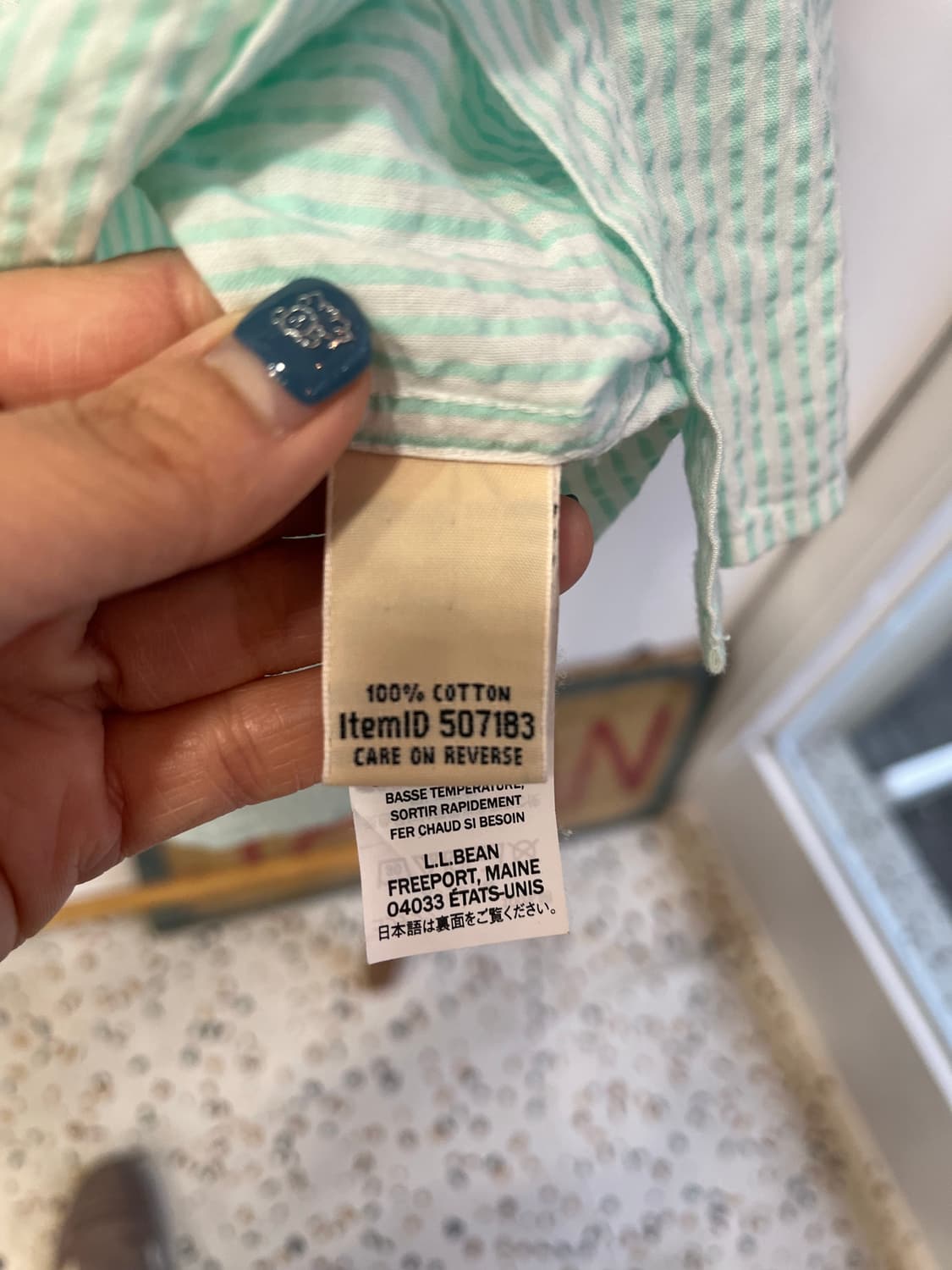 [M] 엘엘빈(L.L.Bean) 민트 시어서커 체크 셔츠 상품이미지5