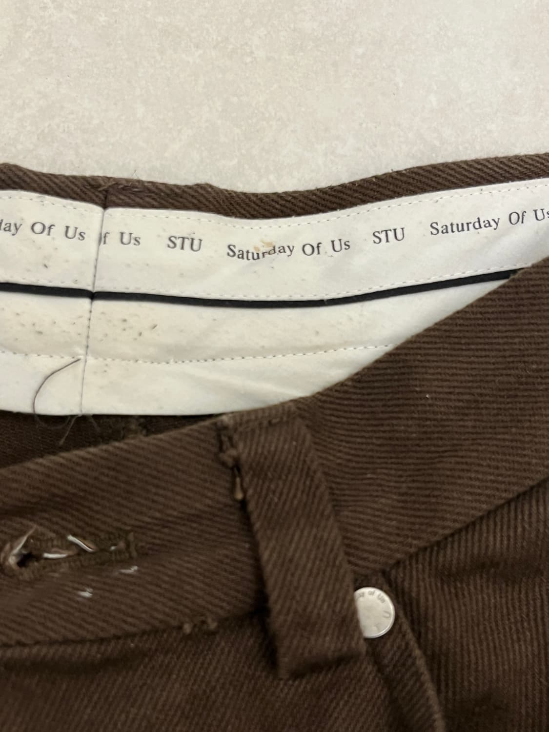 STU 와이드 코튼 팬츠 브라운 상품이미지4