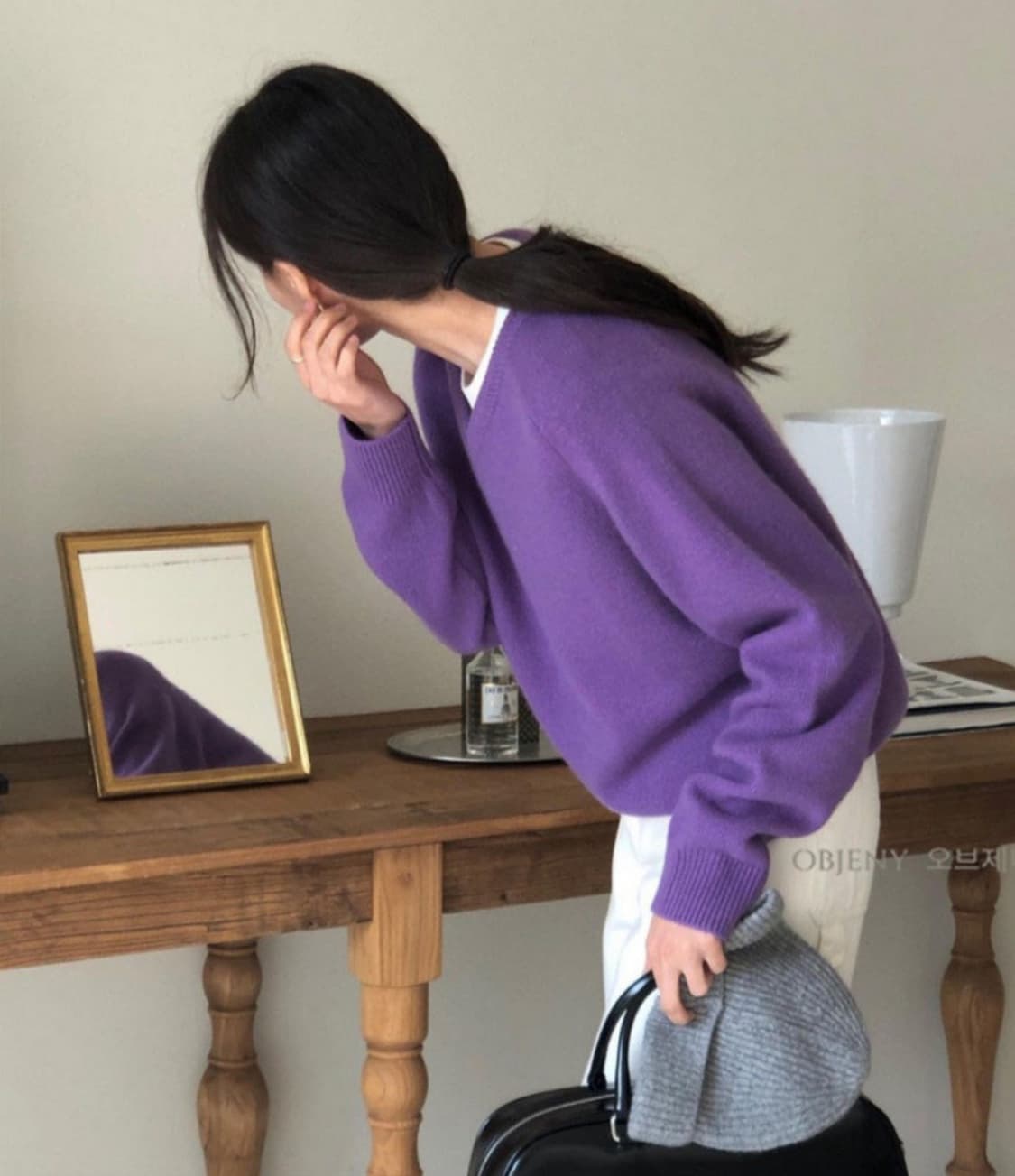 디앰버 캐시 퍼플 니트 상품이미지2