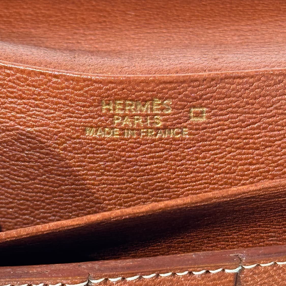 [정품] 에르메스 와니 베안 장지갑 엘리게이터 브라운 골드 상품이미지7