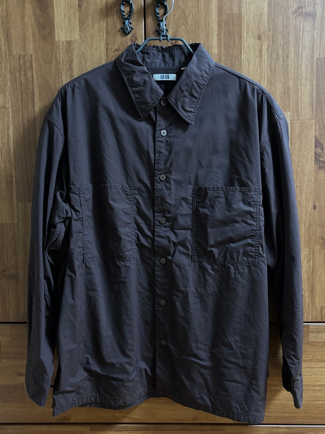 [L] 유니클로U 유틸리티 셔츠 브라운 상품이미지1