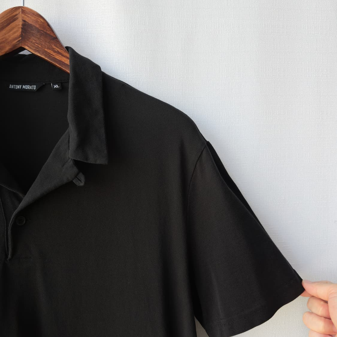 안토니모라토 코튼 오픈 카라 반팔 티셔츠 블랙 XL 상품이미지2