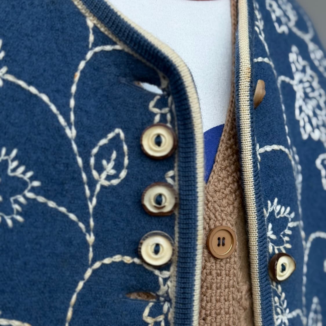 90‘s Geiger  플라워 스티치 울 가디건 36 상품이미지8