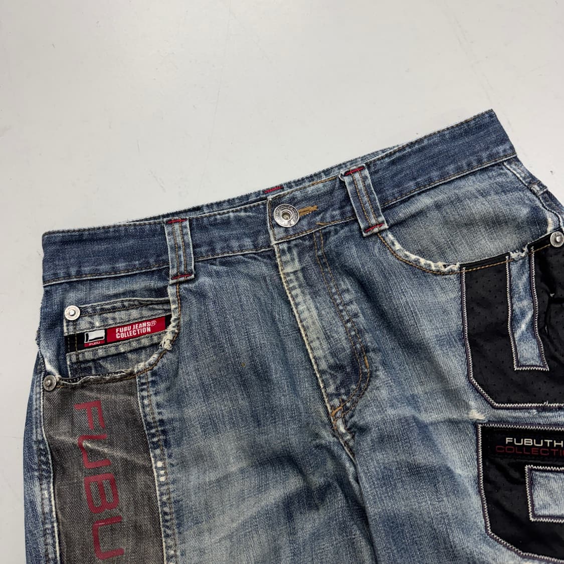 FUBU 후부 올드스쿨 힙합 워싱 와이드 데님팬츠 상품이미지4