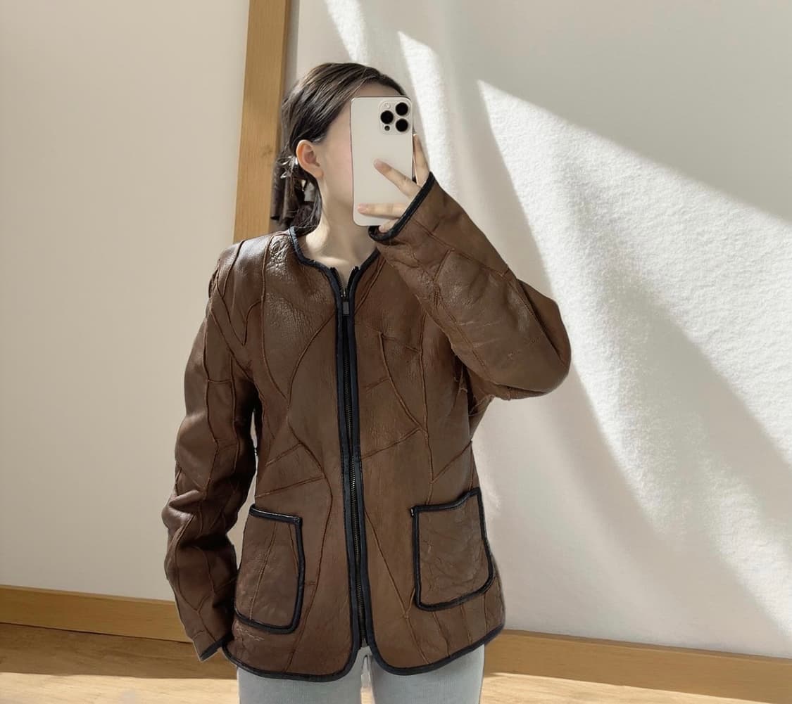 빈티지 unisex 양가죽 양털 메리노 패치워크 무스탕 상품이미지7