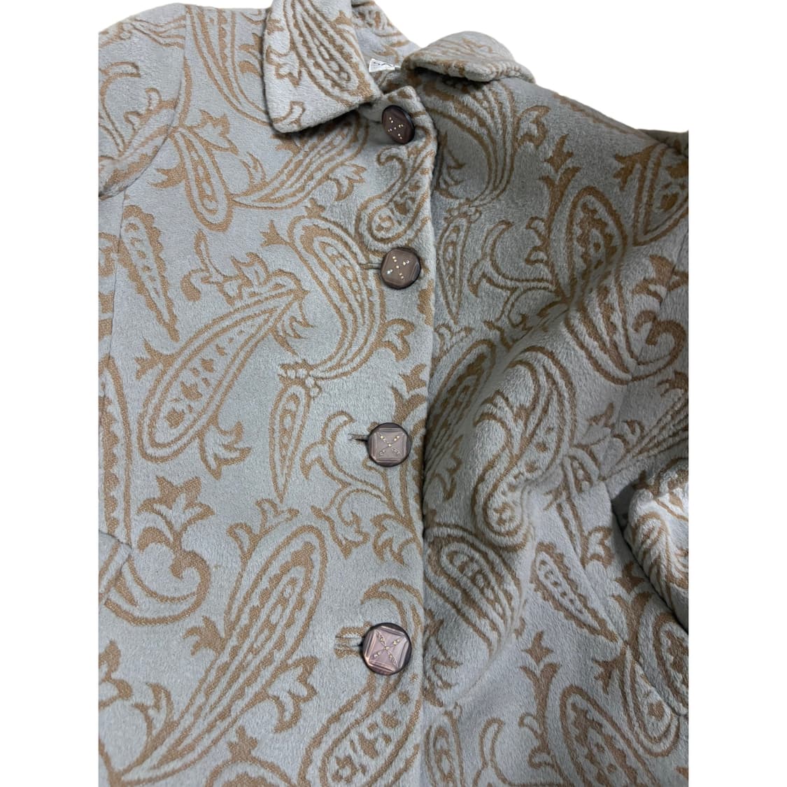 빈티지 스카이그레이 페이즐리 패턴 코트 상품이미지2